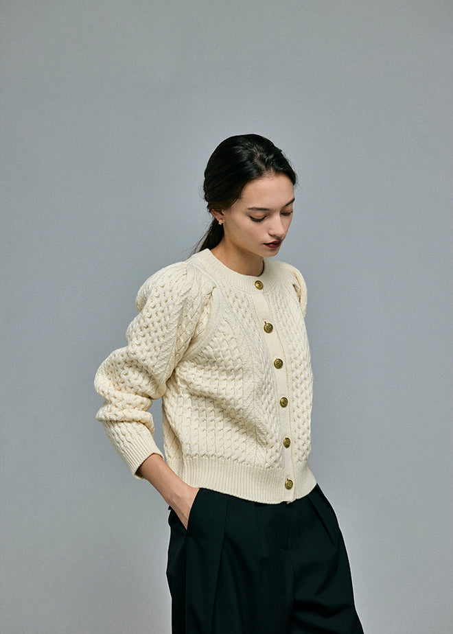 Cable 2way Puff knit