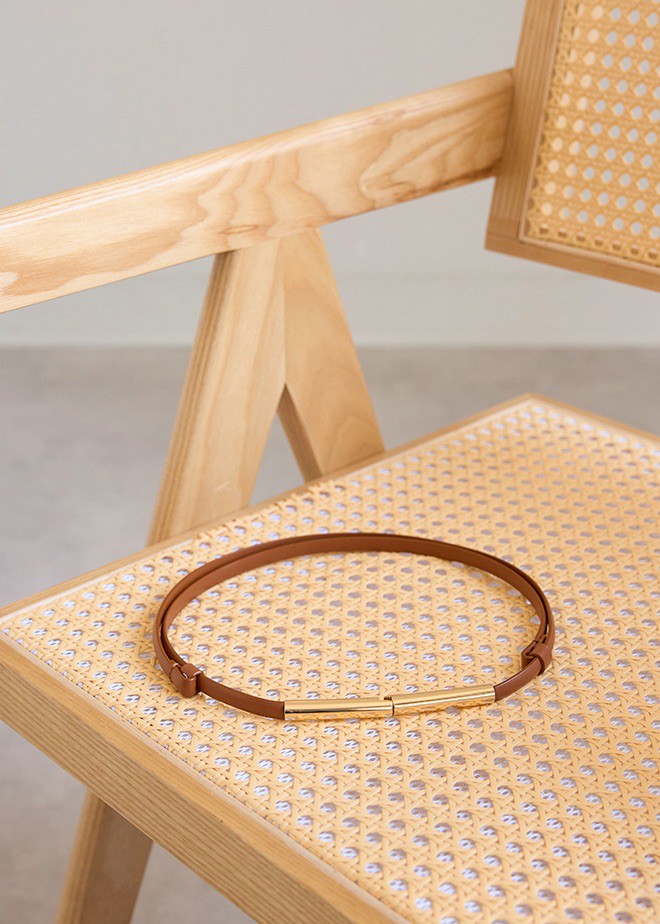 Gold Plate Slim Belt