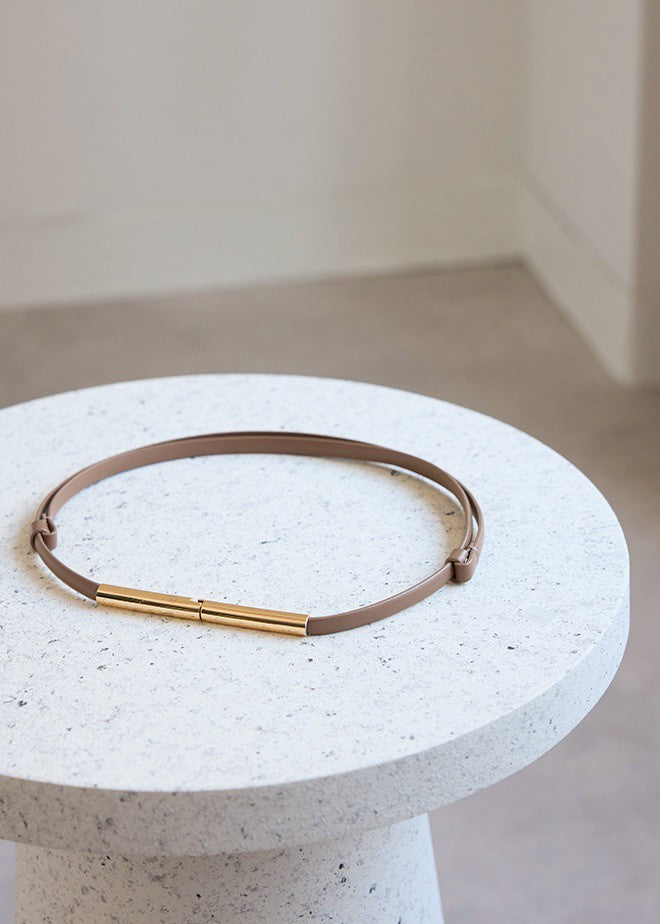 Gold Plate Slim Belt