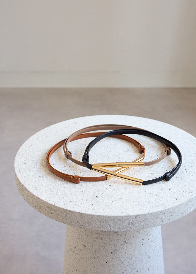 Gold Plate Slim Belt